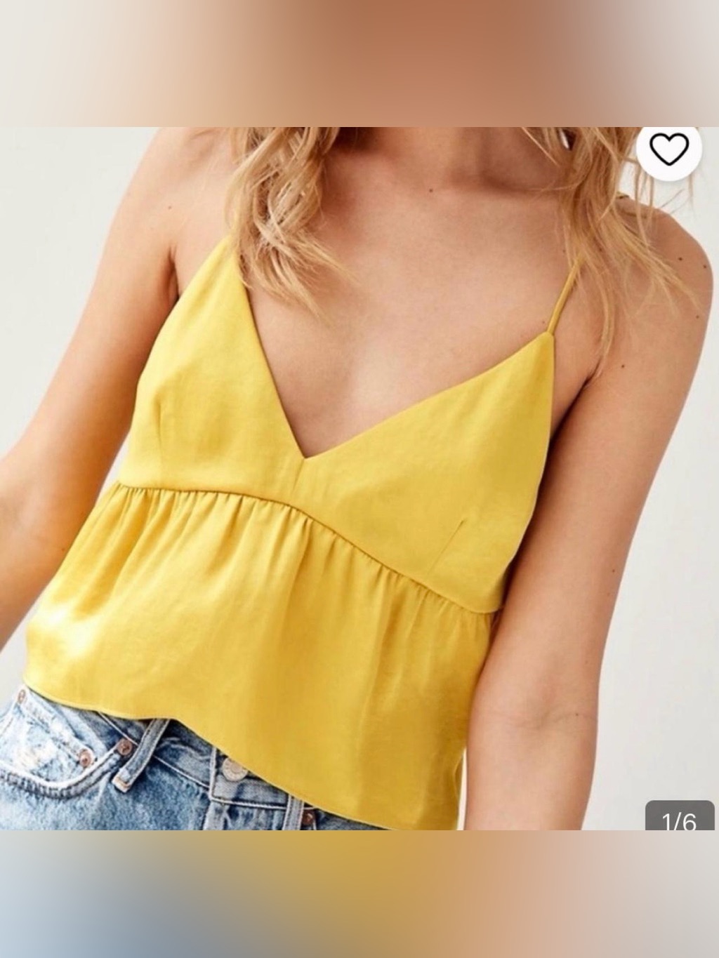 Wilfred Aritzia Lover Satin Camisole Top Women’s Small Adj Straps Yellow Small
